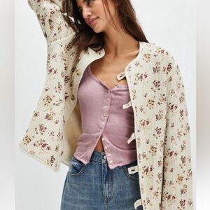 Floral Cream Cardigan